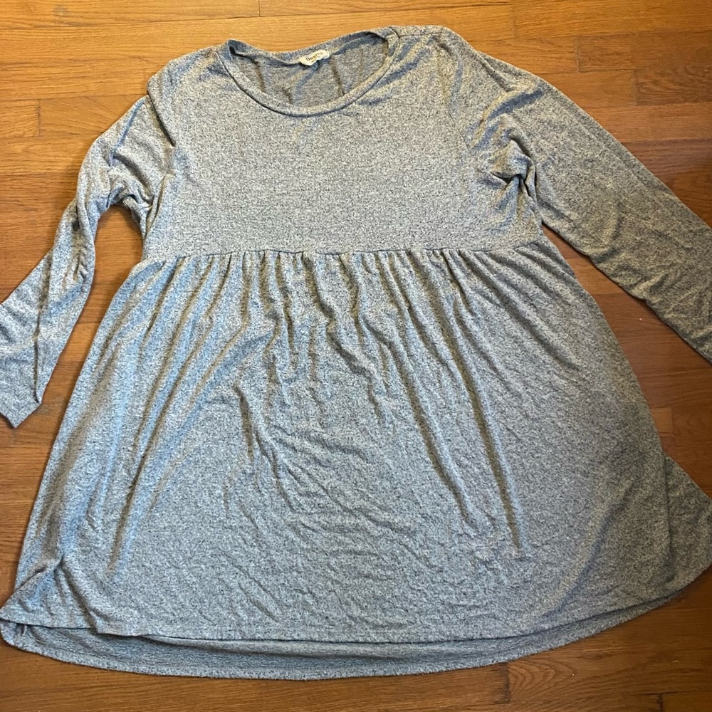 Soft Sweater Style Women’s Skater Style Dress in Gray